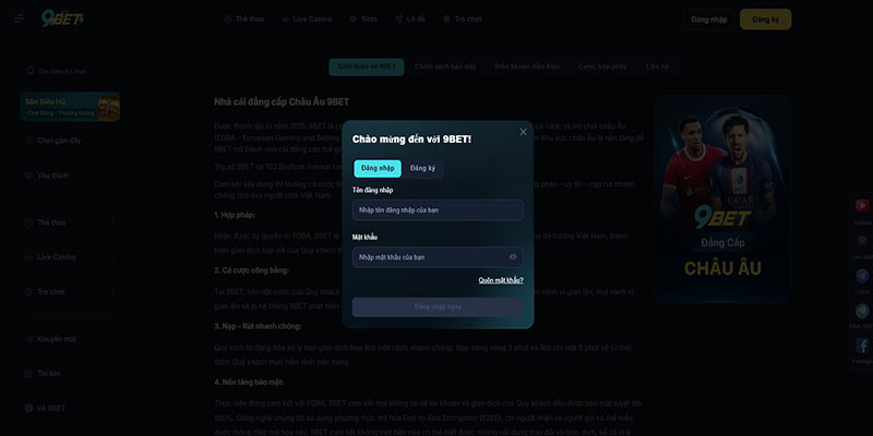 Đăng Ký 9bet Bị Lỗi